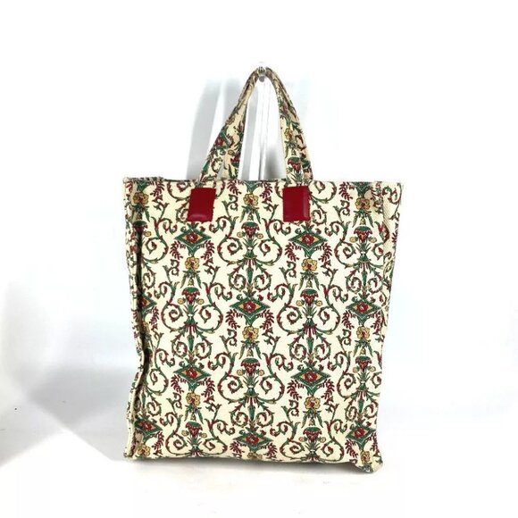 GUCCI GARDEN Shoulder Bag Shoulder Bag Tote Bag Canvas Beige/Red - Picture 11 of 13